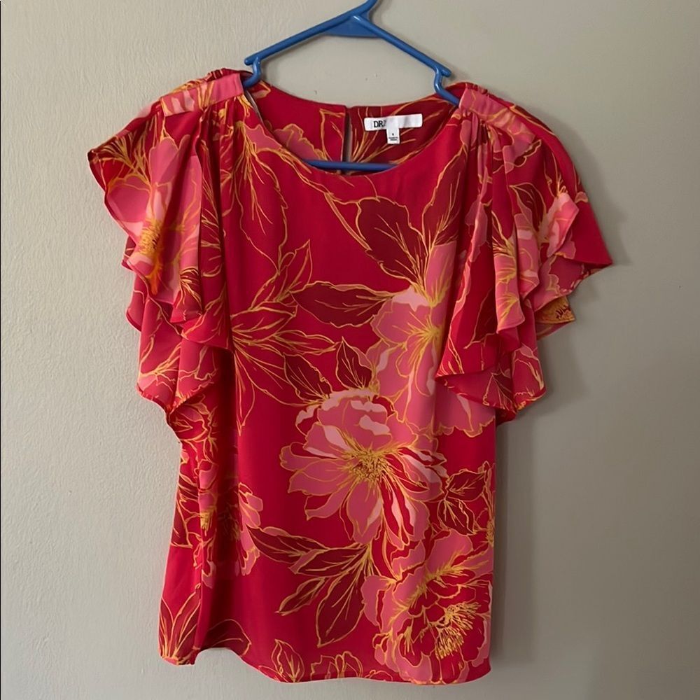 DR2 Women’s Floral Short Sleeve Top Blouse
